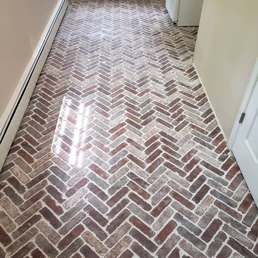 herringbone tile installation